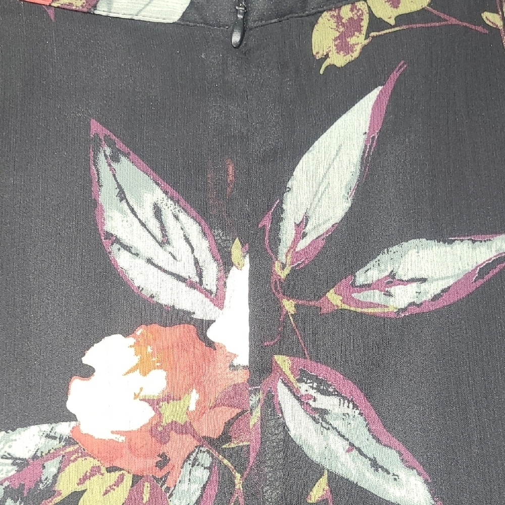 Bubble Skirt Mini Moody Floral Print Whimsigoth A Line Chiffon Lined Zipper EUC - Picture 4 of 12